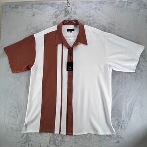 Montique International Shirt Men's XL  Cinnamon Color ‎ Short Sleeves Style 1970